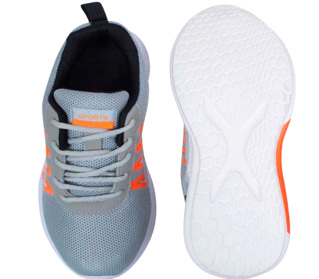 Grey Solid Sport Shoes