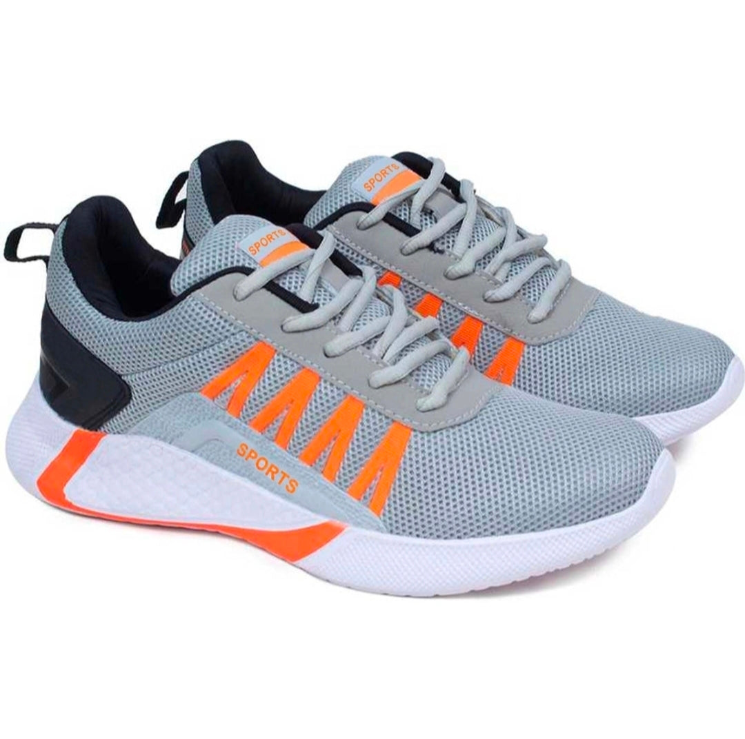 Grey Solid Sport Shoes