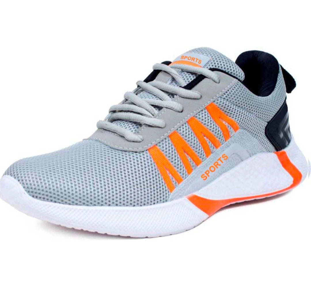 Grey Solid Sport Shoes