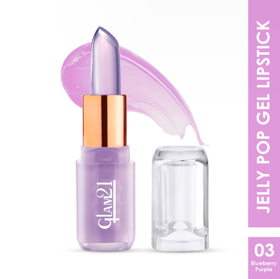 Jelly Pop Fruity Gel LipstickMoisturising | Glossy Finish | Gives A Natural Colour | Lightweight 03-Blueberry Purple, 3.5gm